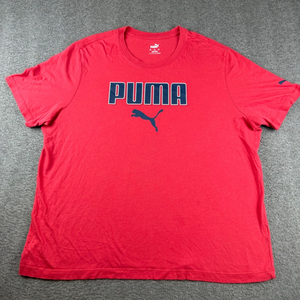 Puma‎ T-Shirt Men's XXL Red Graphic Logo Short Sleeve Tee